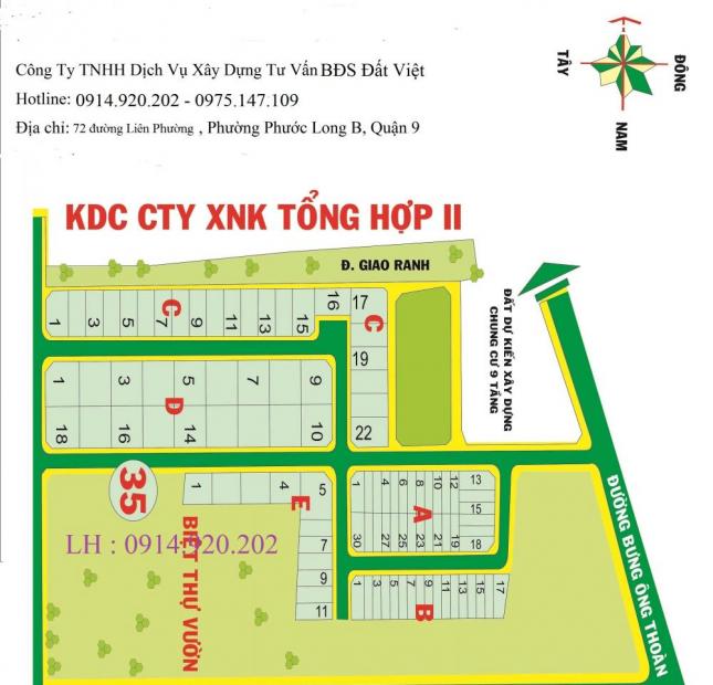 Cần bán lô đất A, dự án Xuất Nhập Khẩu, Phú Hữu, Quận 9 (TP Thủ Đức), giá 60 tr/m2