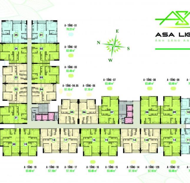 Căn hộ Asa Light, mở bán suất nội bộ, chiết khấu 500.000đ/m2, chủ đầu tư - 0906307407