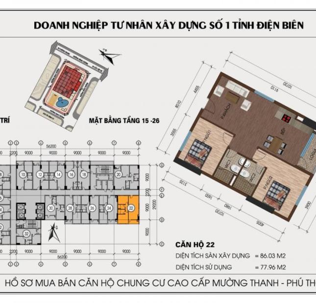 Mở bán chung cư Mường Thanh Phú Thọ giá 12 tr/ m2