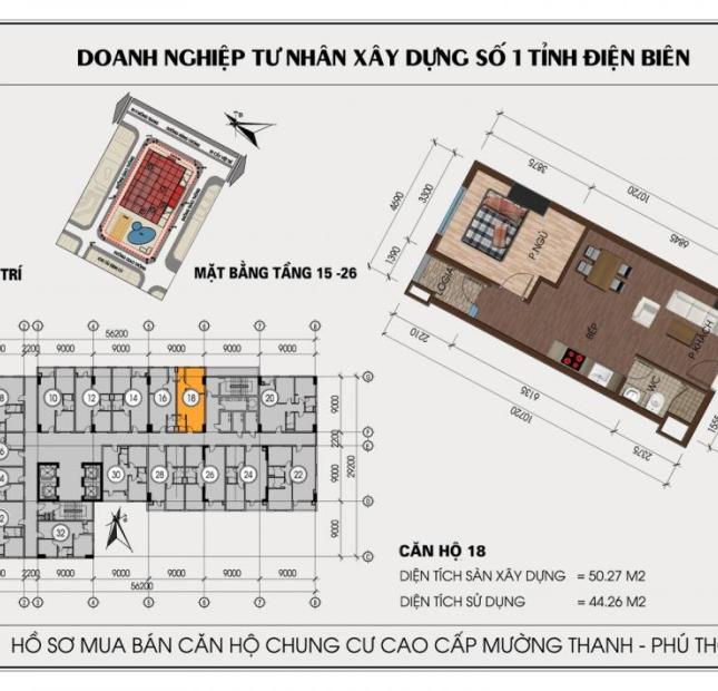 Mở bán chung cư Mường Thanh Phú Thọ giá 12 tr/ m2