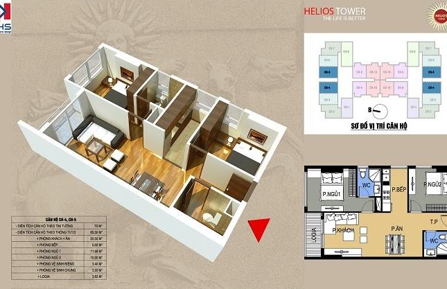 Nhà ở ngay. Tôi bán CHCC 75 Tam Trinh 1206(70m2), giá 25tr/m2 lh 0981017215