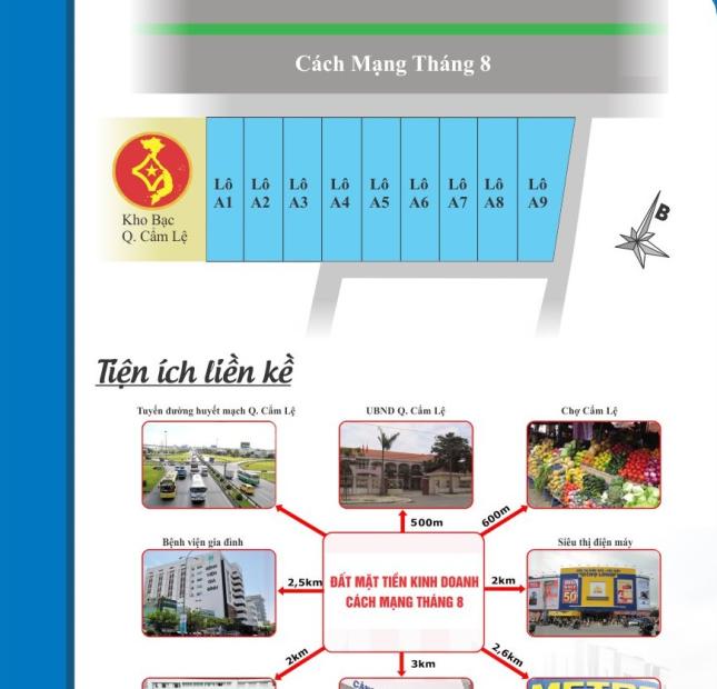 Lô 3 mặt tiền đường Cách Mạng Tháng 8