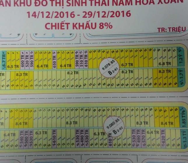Bán các lô Nam Hòa Xuân giá rẻ cho người thị trường, LH A. Tín 0901.138.927