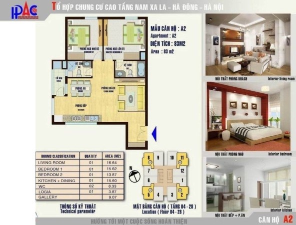 Bán cắt lỗ chung cư Nam Xa La căn 10 tầng 11, DT: 80,3m2, giá 14tr/m2, full nội thất: 0989 540 020