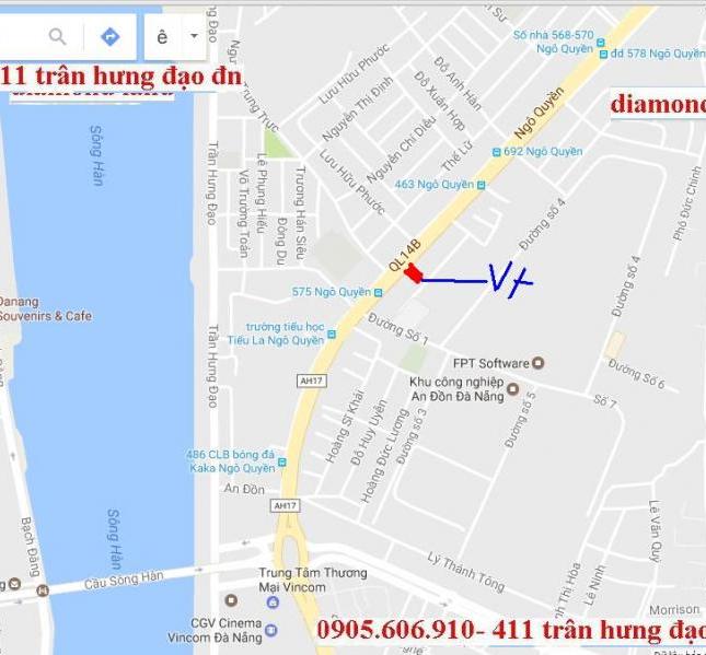Bán 80m2 đất đường Ngô Quyền, Đà Nẵng, đối diện trường ABC, cách vincom 400m