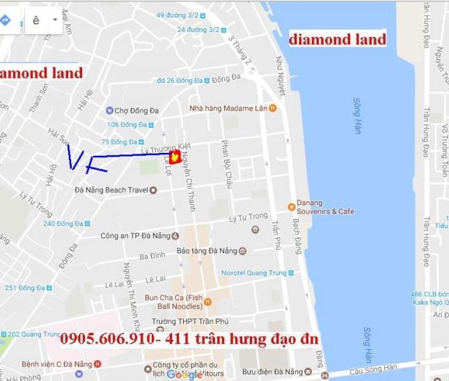 Bán đất trung tâm Đà Nẵng 2MT đường Lý Thường Kiệt 1000m2, cạnh căn hộ F. Homea