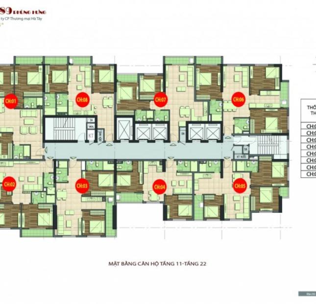 Cần bán gấp căn hộ chung cư 89 Phùng Hưng căn tầng 1605, DT: 80.26m2, giá bán 17tr/m2