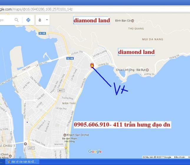 Bán đất MT đường Hoàng Sa đoạn đồn biên phòng Đà Nẵng, DT 10mx29m, cách KS 4 sao 70m