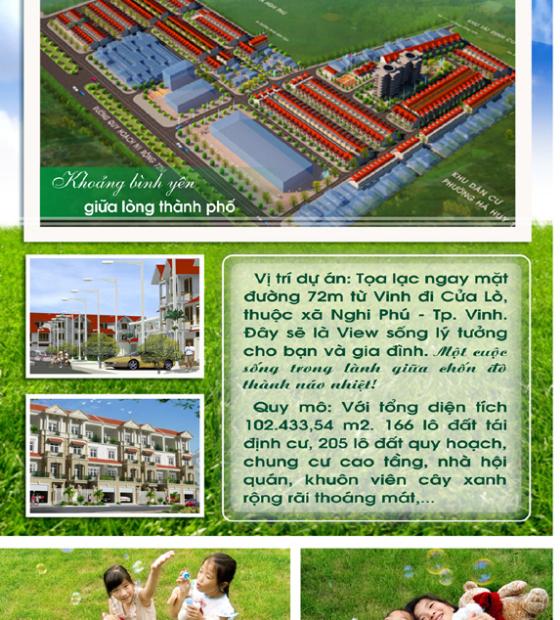 Bán đất nền dự án tại dự án khu tái định cư đường 72M, Vinh, Nghệ An