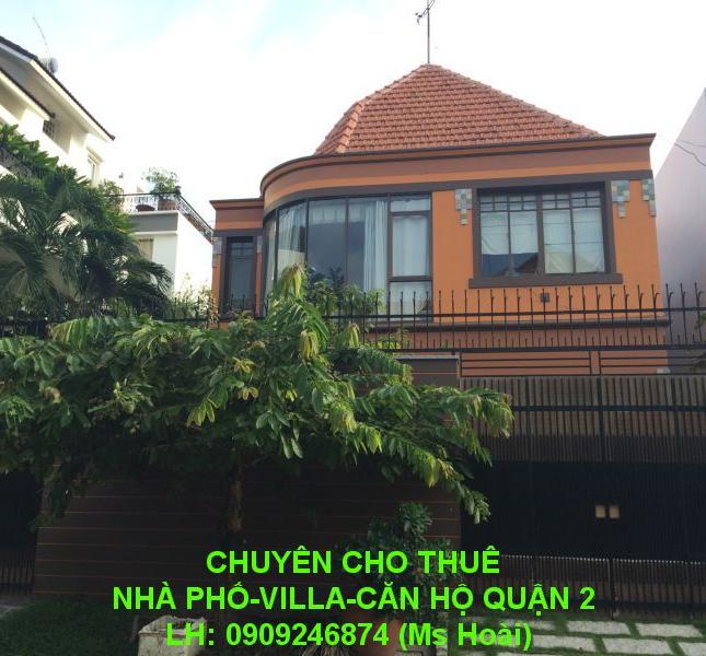Cho thuê villa đường 2, Bình An, DT 216m2; Trệt 2 lầu, sân thượng, 5PN, giá 50tr/th