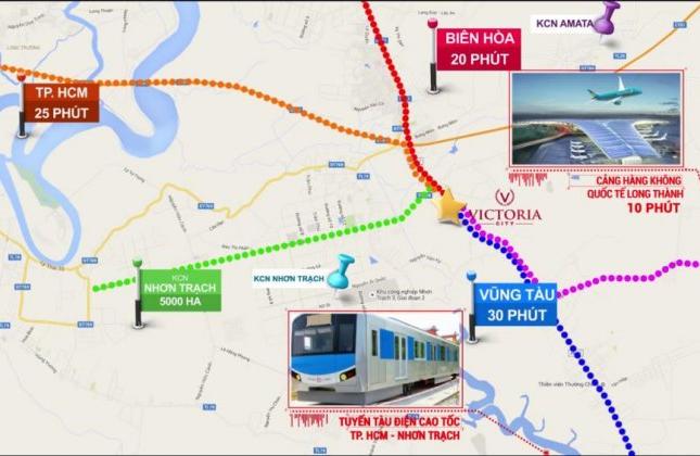 Cần bán 2 lô đường lớn 32m hướng Đông Nam, dự án Victoria City, khu dân cư An Thuận, Long Thành ĐN