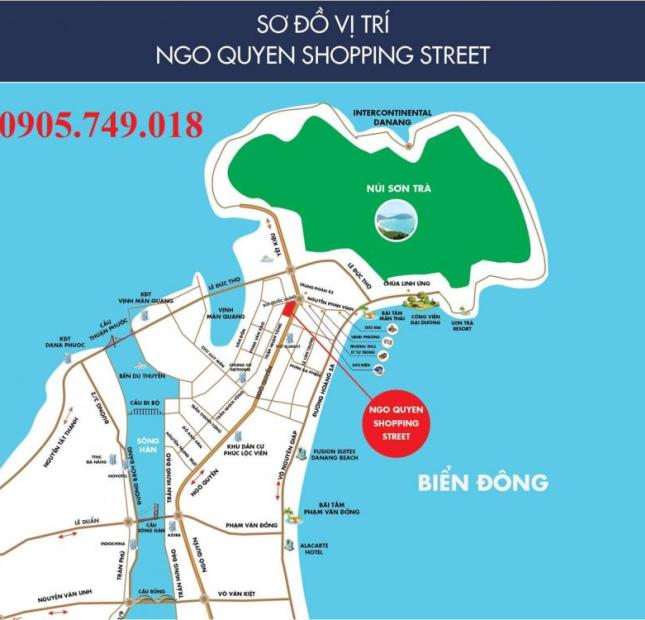 Bán shophouse 2 mặt tiền xây sẵn, ngã 4 Ngô Quyền, cạnh công viên Đại Dương, LH: 0905.749.018