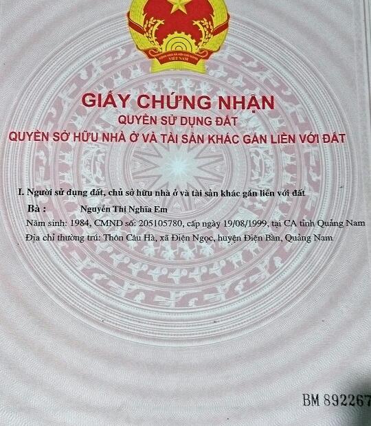 Lô đất 115m2 kiệt đường Trần Đại Nghĩa, Quảng Nam