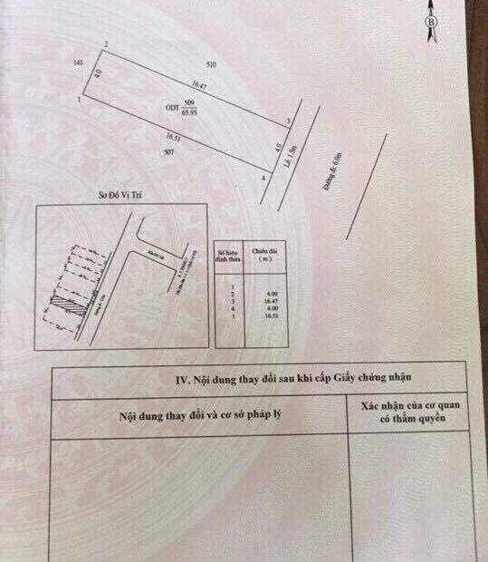 Bán nền 4x16,5m, khu dân cư 148 đường 3/2