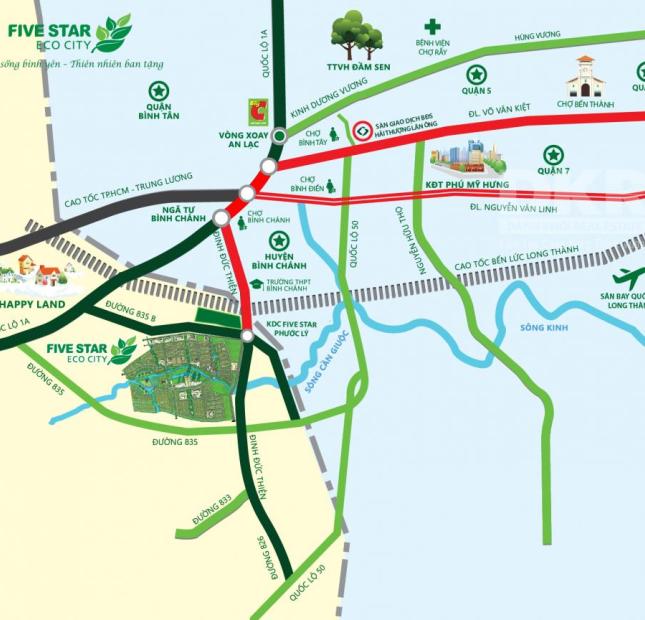 Bán đất nền dự án tại Five Star Eco City, huyện Cần Giuộc, Long An