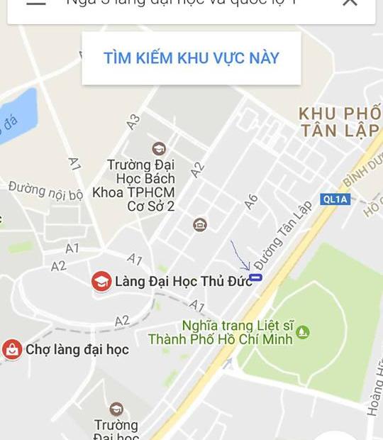 Cho thuê xưởng 2 mặt tiền Xa Lộ Hà Nội và đường Tân Lập DT 600m2