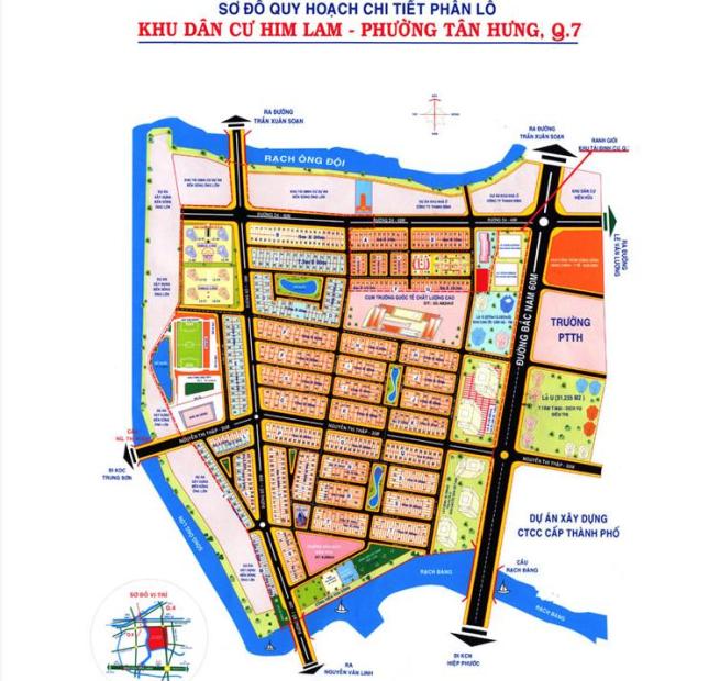 Bán nhà mặt phố tại dự án Khu đô thị Him Lam Kênh Tẻ, Quận 7, Tp. HCM diện tích 150m2 giá 100 tr/m2