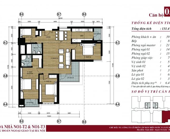 Bán đợt cuối căn hộ 05 diện tích 131.4m2, tòa N01T3 Ngoại Giao Đoàn, Từ Liêm. Vị trí đắc địa