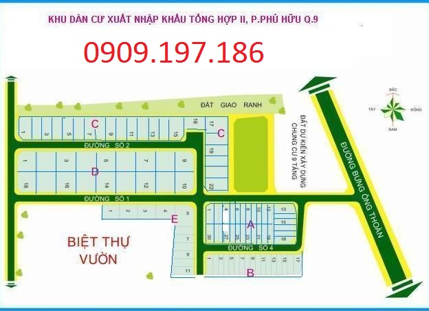 Cần bán gấp lô đất nhà phố dự án Xuất Nhập Khẩu Tổng Hợp 2, Phú Hữu, Quận 9