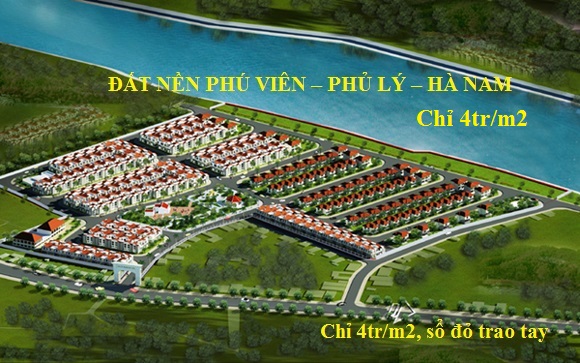 Bán đất nền: Liền kề, biệt thự khu đô thị Phủ Lý, Hà Nam giá chỉ 4 triệu/m2