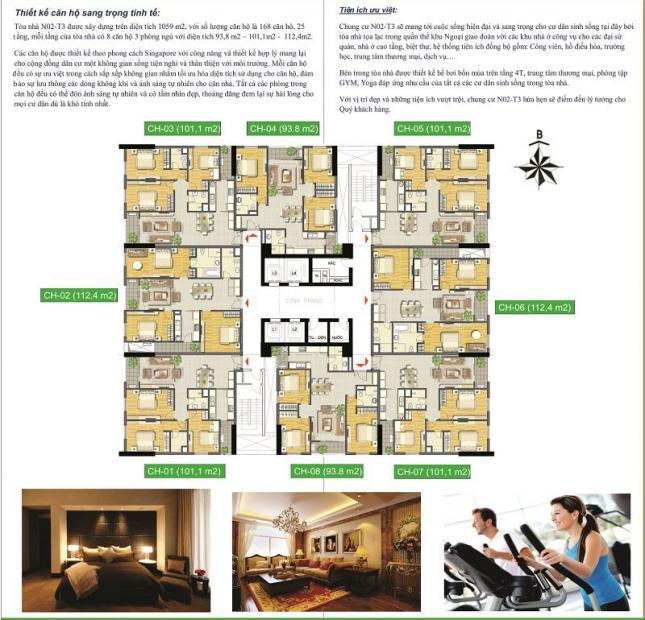 Phân phối tầng 21 chung cư N02T3 Quang Minh Ngoại Giao Đoàn HN. Giá từ 24,5 triệu/m2