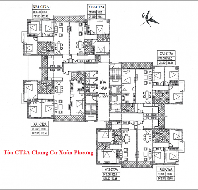 Bán gấp căn hộ chung cư CT2 Xuân Phương, diện tích 156m2, giá 17 triệu/m2, bao sang tên