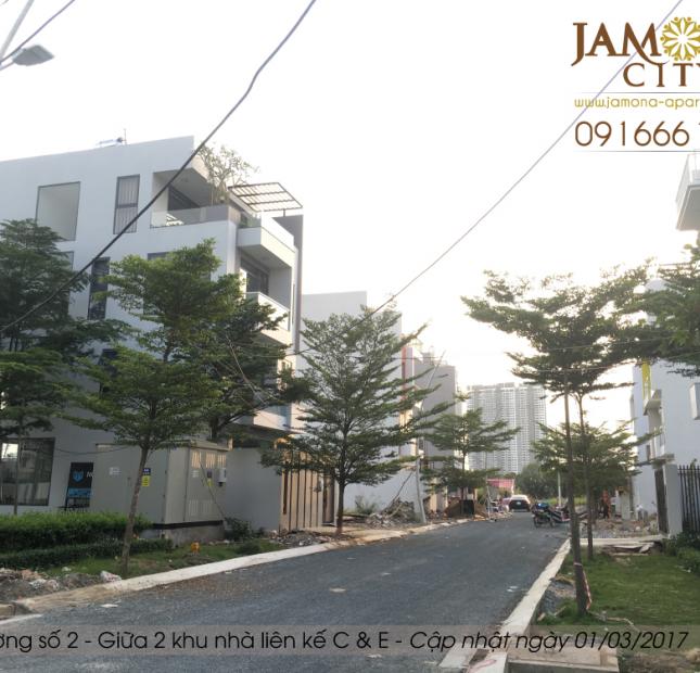 Bán nền đất tại Jamona City Q7. DT 115m2 (5x23m) có sân 6m trước nhà làm sân vườn, chỉ 33,5tr/m2