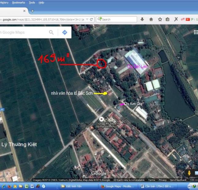 Cần bán 169m2 đất sổ đỏ chính chủ phường Đồng Tâm, Tp Vĩnh Yên, giá 400 triệu
