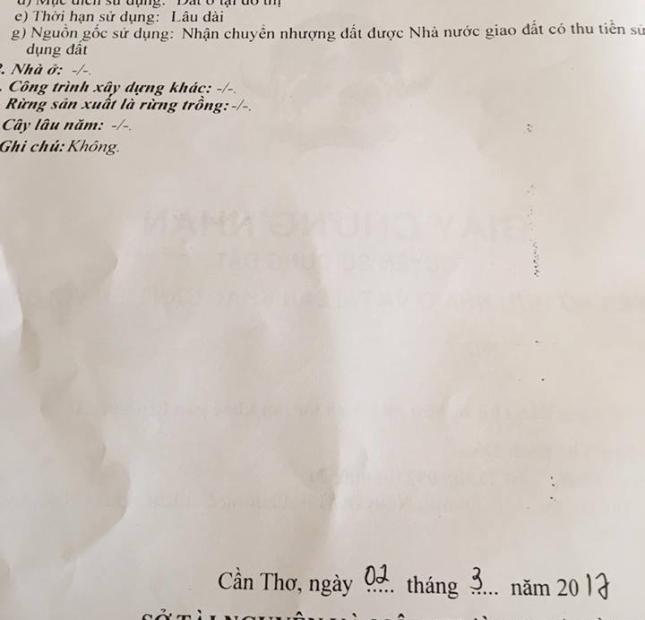 Nền mặt tiền Nguyễn Thông, kế UBND phường An Thới