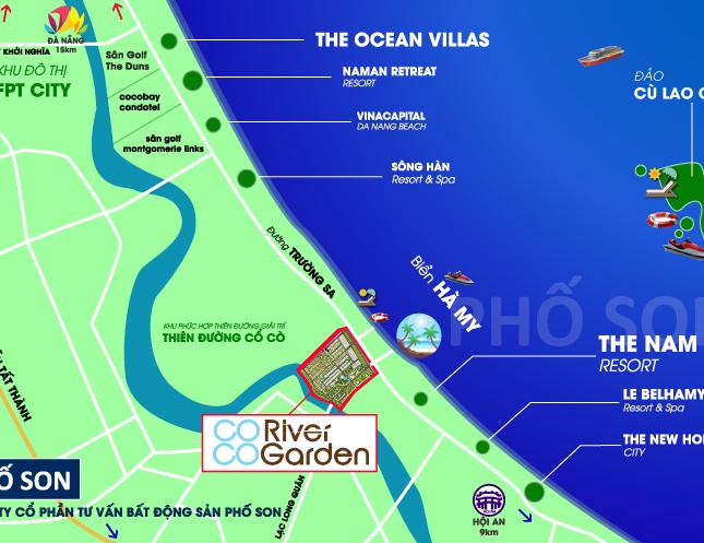 Bán gấp lô B5.18 đất dự án Coco River Garden, đối diện công viên, gần sông, đường 10m5, đầu tư tốt