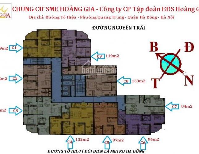 Chính chủ cần bán chung cư SME Hoàng Gia căn 25C2, DT 105m2, giá 15tr/m2. LH 0934568193