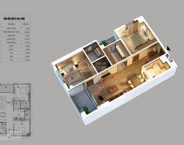 Bán căn hộ chung cư tại dự án Northern Diamond, Long Biên, Hà Nội diện tích 99m2, giá 26 triệu/m²