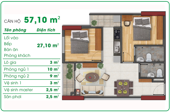 Cần bán căn hộ Asa Light 57m2, 2PN, 2WC, giá 1.2 tỷ. LH: 0938225020