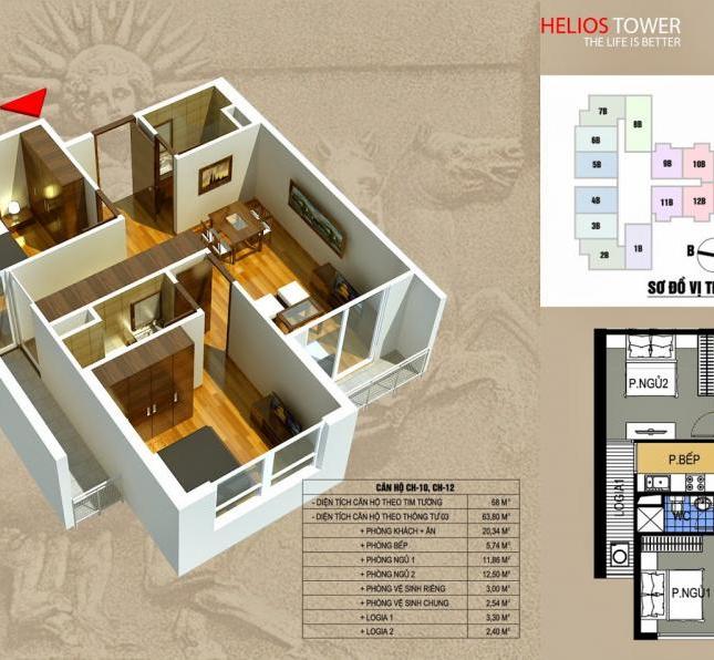 Cần bán nhà ở 75 Tam Trinh, căn 68m2, 2 phòng ngủ, giá 24tr/m2