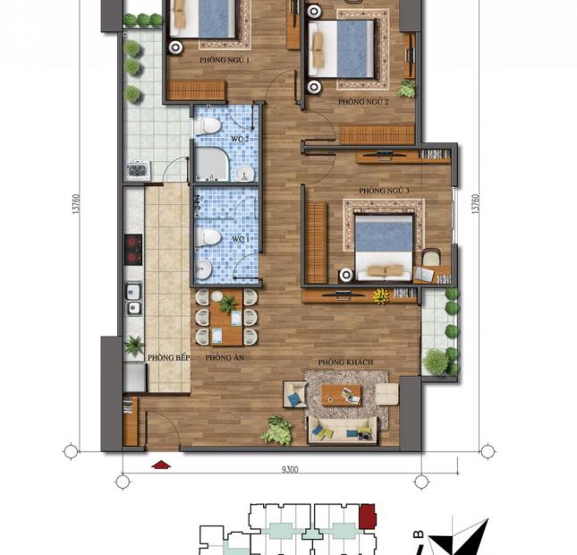 Cần bán CH F06 tòa C Ecolife Tây Hồ tầng đẹp, cửa Tây, ban công Đông Nam. DT 112.9m2, giá 29.5tr/m2