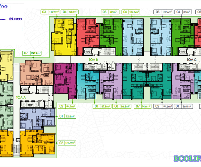 Cần bán CH F06 tòa C Ecolife Tây Hồ tầng đẹp, cửa Tây, ban công Đông Nam. DT 112.9m2, giá 29.5tr/m2