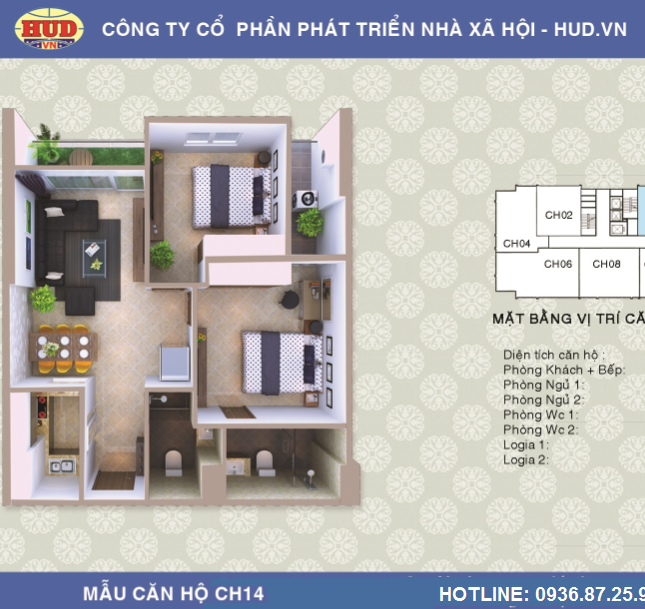 Bán căn hộ chung cư A1CT2 Linh Đàm, ký hợp đồng trực tiếp chủ đầu tư HUD, nhận nhà ở ngay.