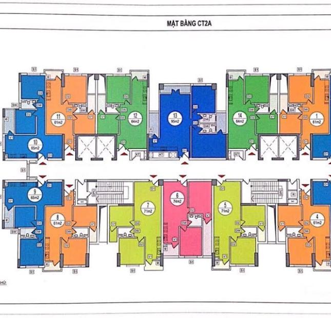 Cần bán lại căn hộ chính chủ trục 03 diện tích 63.64m2 tòa CT2A chung cư tái định cư Hoàng Cầu