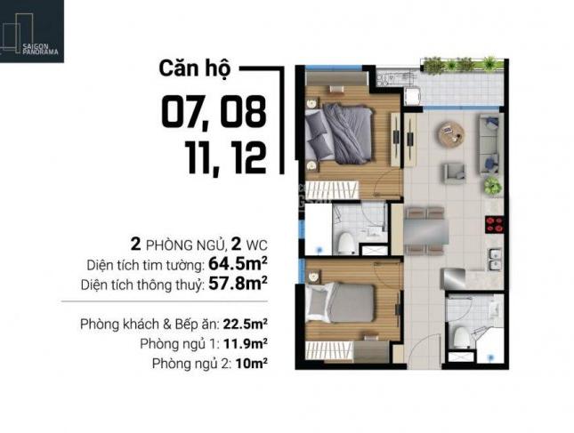 Cần chuyển nhà gấp, bán căn 62 m2, 2PN tặng nội thất Đức