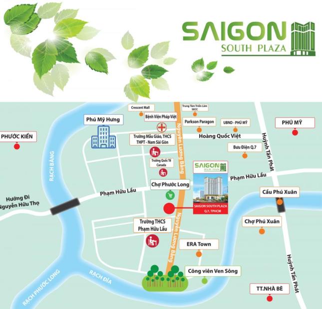 Bán căn hộ giá rẻ quận 7 nam Phú Mỹ Hưng 1,2 tỷ 2PN 3 mặt view sông
