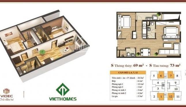 0981 017 215, cần bán căn hộ 69m2 chung cư 283 Khương Trung, giá 26tr/m2, nhận nhà luôn. A