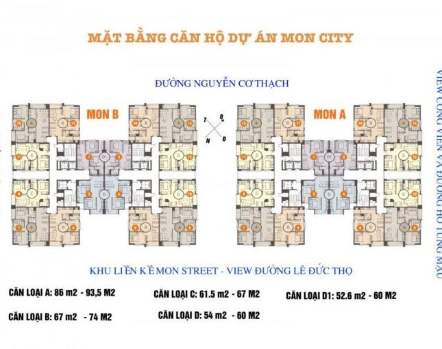 Chính chủ cần tiền bán gấp căn hộ CC Mon City căn tầng 1606, DT 67m2, giá bán 28.5tr/m2, 0981129026
