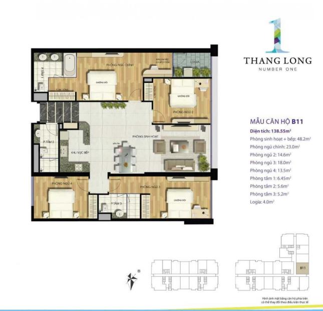 Bán căn hộ chung cư Thang Long Number One, Nam Từ Liêm, Hà Nội diện tích 138,11m2, giá 4,8 tỷ