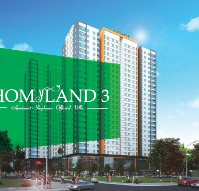 Homyland 3 căn hộ quận 2 ven sông mặt tiền Nguyễn Duy Trinh, giá 23 tr/m2