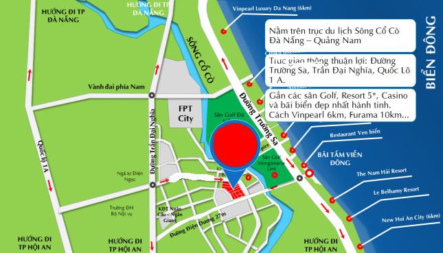Đất dự án ven biển phía nam Đà Nẵng,có sổ đỏ,đầu tư thấy lãi ngay