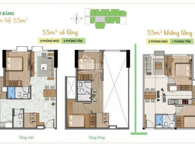 Bán căn hộ có lửng, thiết kế như nhà phố, độ cao trần 4m8, DT 92m2, 3PN, 3WC, LH 09 3415 3416