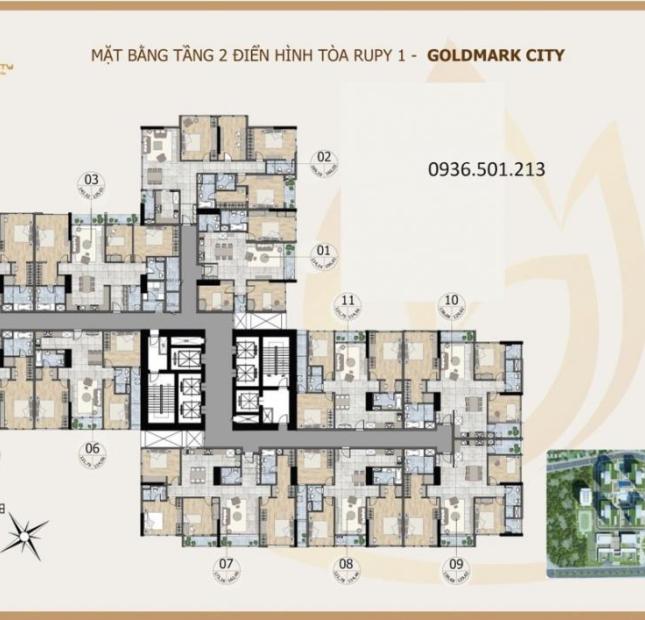 CC Bán Gấp CC Goldmark City căn 1210(138m2) & căn 1816(83m2) tòa Ruby 1, giá 21tr/m2. 0971 874 696