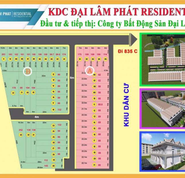 Nhà phố liền kề KDC Đại Lâm Phát Residential, SHR, DT 100m2, giá 410 triệu/căn