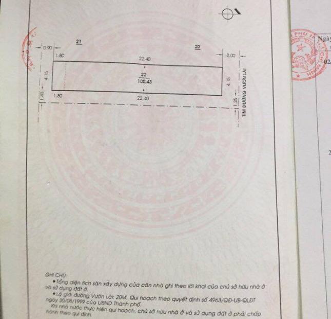 Bán nhà MTKD Vườn Lài, 4.2x17m, 2 tấm, giá 7 tỷ, P.Phú Thọ Hòa, Q.Tân Phú 