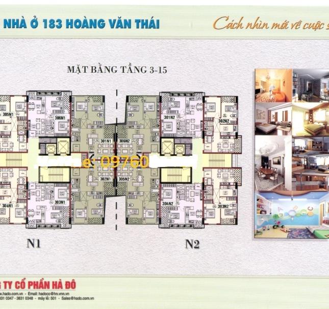 Chính chủ cần bán lại căn góc 66,5m2 dự án Hà Đô- 183 Hoàng Văn Thái- 0915510555